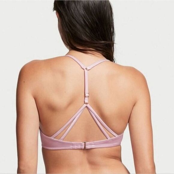 Victoria's Secret chain strap shimmer push up bikini top Lusty Lilac - Picture 5 of 5